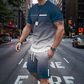 ✨HOT SALE✨Men's Gradient Color T-Shirt & Shorts Set
