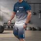 ✨HOT SALE✨Men's Gradient Color T-Shirt & Shorts Set