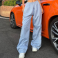 Women's Side Drawstring Wide-Leg Casual Trousers
