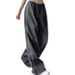 Women's Side Drawstring Wide-Leg Casual Trousers