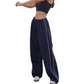 Women's Side Drawstring Wide-Leg Casual Trousers