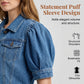 🧥 50% OFF NOW! ✨Women's Puff Short Sleeve Cropped Denim Jacket
