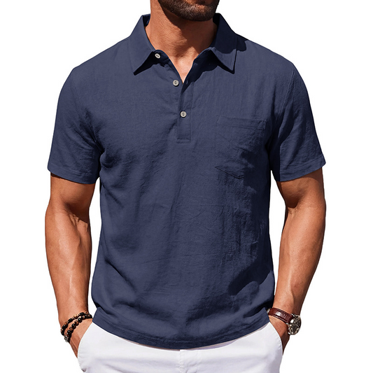 🥳2026 HOT SALE🥳💞50% OFF!✨ ⚡Men's Cotton Linen Short Sleeve Collared Shirt
