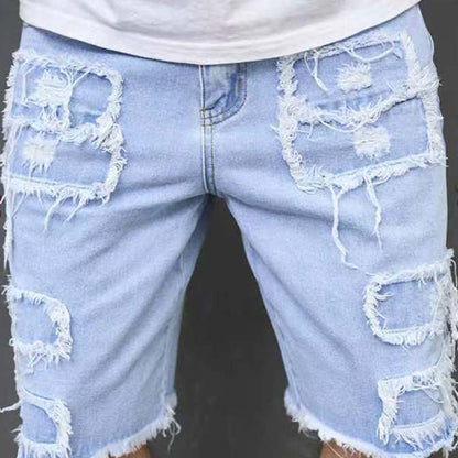 🔥While Supplies Last 50% OFF!🎉 Men's Ripped Denim Shorts with Frayed Details