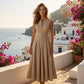 📢📢61% OFF& Free Shipping !! ⏰Sleeveless Zip-Front A-Line Maxi Dress