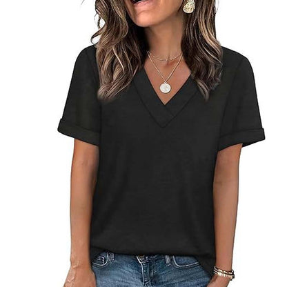 🔥50% OFF for a limited time！！🔥Women's V-Neck Short Sleeve Casual T-Shirt