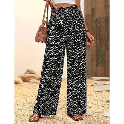 ⏳Limited-time 50% off⏰Women's Smocked High Waist Wide Leg Trousers👖