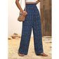 Women's Smocked High Waist Wide Leg Pants