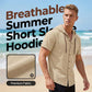 Men's Casual Short Sleeve Hoodie Shirt