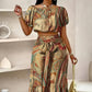 🔥60% OFF & Free Shipping🔥 Printed Off-Shoulder Top & Pants 2-Piece Set