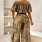 🔥60% OFF & Free Shipping🔥 Printed Off-Shoulder Top & Pants 2-Piece Set