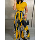 👗 50% OFF NOW! 👠 Women's Top & Wide-Leg Pants 2-Piece Set – High Waist & Vibrant Print 🎨