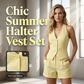 Halter Vest & Shorts 2-Piece Set