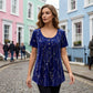 🦋Women's Floral Print Pleated Tunic Top🌸