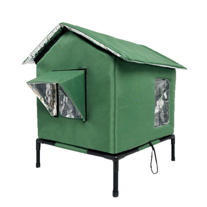 ⏰🔥LIMITED TIME 40% OFF! 🐈 All-Weather Elevated Outdoor Cat House – Waterproof, Insulated & Foldable for Cozy Comfort 🌧️✨