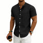 👔 50% OFF NOW! ✨ Men's Loose Fit Short Sleeve Shirt – Breathable Fabric, Casual Style & Solid Color for Everyday Comfort 🍃