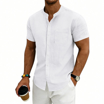 👔 50% OFF NOW! ✨ Men's Loose Fit Short Sleeve Shirt – Breathable Fabric, Casual Style & Solid Color for Everyday Comfort 🍃
