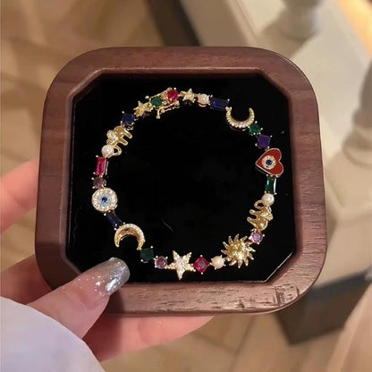 ⭐ 50% OFF NOW! 🌙 Whimsical Celestial Charm Bracelet – Where Star and Moon Meet – Delicate, dreamy & perfect for everyday magic ✨