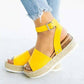 Women's Leopard Print Open Toe Wedge Sandals