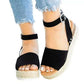 Women's Leopard Print Open Toe Wedge Sandals