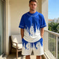 Men's Graphic Print T-Shirt & Shorts Set