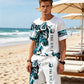 Men's Graphic Print T-Shirt & Shorts Set