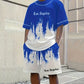 Men's Graphic Print T-Shirt & Shorts Set