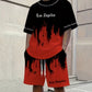 Men's Graphic Print T-Shirt & Shorts Set