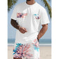 Men's Graphic Print T-Shirt & Shorts Set