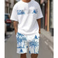Men's Graphic Print T-Shirt & Shorts Set