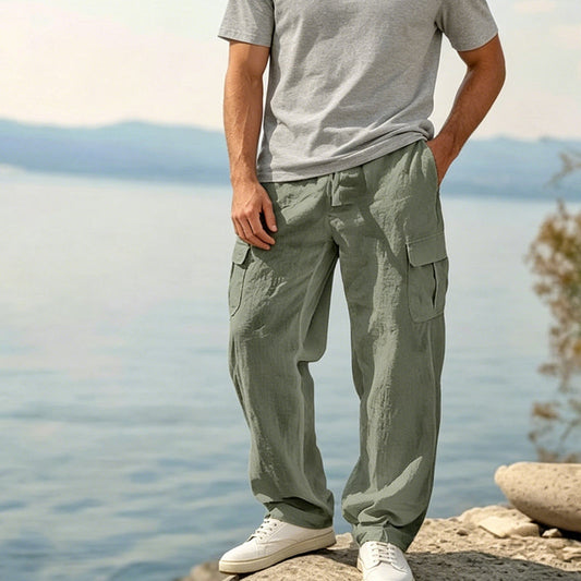 📢📢50% OFF !! ⏰Men's Cotton Linen Cargo Trousers