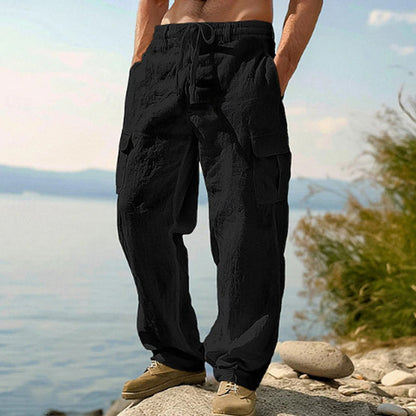 📢📢50% OFF !! ⏰Men's Cotton Linen Cargo Trousers