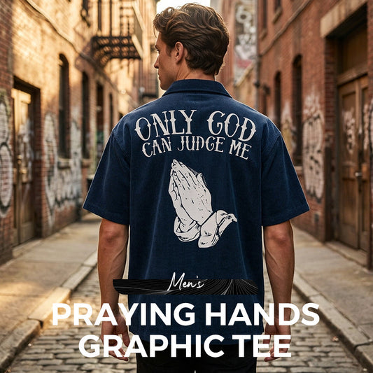 👕 50% OFF NOW! 🔥 Men's Praying Hands Graphic Tee – Inspirational, comfortable cotton & perfect for daily wear 🙏
