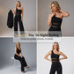 One-Shoulder Mesh Panel Wide-Leg Jumpsuit