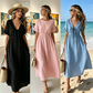 📢📢50% OFF !! ⏰Women's Summer V-Neck Tie-Front Midi Dress