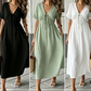 📢📢50% OFF !! ⏰Women's Summer V-Neck Tie-Front Midi Dress
