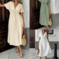 📢📢50% OFF !! ⏰Women's Summer V-Neck Tie-Front Midi Dress
