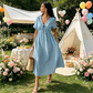 📢📢50% OFF !! ⏰Women's Summer V-Neck Tie-Front Midi Dress