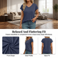 attering V-Neck Cotton Tee - Slimming Short Sleeve Essential ✨📏