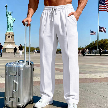 📢📢30% OFF !! ⏰Men's Elastic Waist Drawstring Straight Leg Trousers