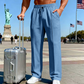 📢📢30% OFF !! ⏰Men's Elastic Waist Drawstring Straight Leg Trousers