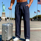 📢📢30% OFF !! ⏰Men's Elastic Waist Drawstring Straight Leg Trousers