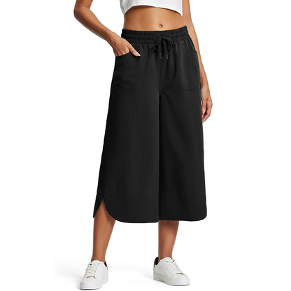 Flattering High-Waisted Cropped Trousers - Slimming Loose Fit for All Bodies 📏✨