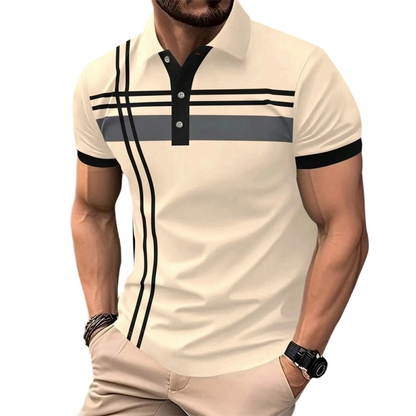 ✨ 50% OFF NOW! 🧵Men's Striped Short Sleeve Collared Top