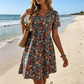 👗🌸Women's Summer Floral V-Neck Short Sleeve Dress