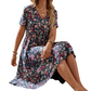 👗🌸Women's Summer Floral V-Neck Short Sleeve Dress