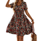 👗🌸Women's Summer Floral V-Neck Short Sleeve Dress