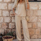 🌸 35% OFF NOW! 🌸Elegant V-Neck Top & Wide-Leg Pants Set