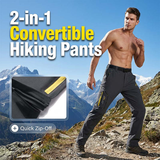 📢📢50% OFF !! ⏰Men's 2-in-1 Convertible Hiking Trousers with Belt