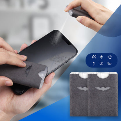 📢📢Buy 2 Get 1 Free !! ⏰2-in-1 Screen Cleaner & Microfiber Cloth: Spray & Wipe, No Residue, Portable